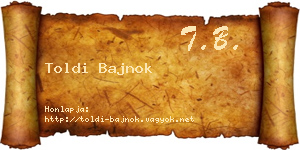 Toldi Bajnok névjegykártya